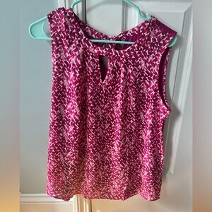 Stitch fix Fortune and Ivy, Georgia Key Hole Mixed Material Too, Pink, Med, NWT